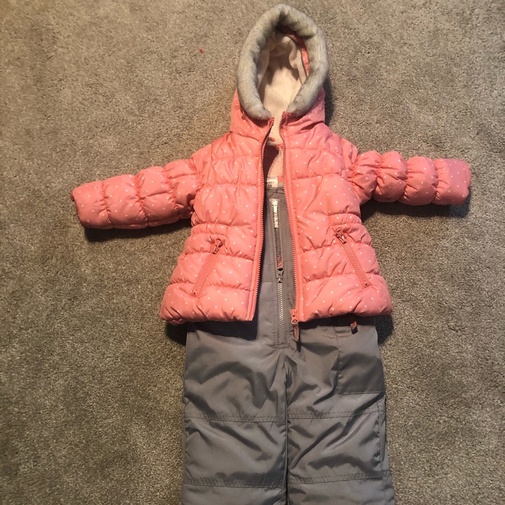 Carters Infant Girls Winter Jacket & Snow Bib 18m